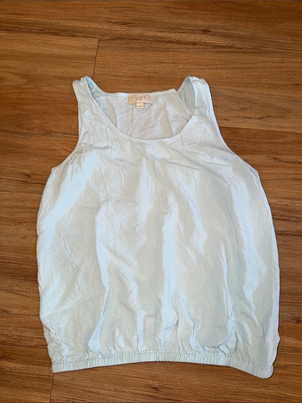 LOFT Pale Blue Sleeveless Tank with Elastic Hem